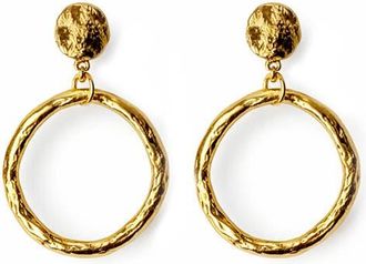 Panacea Textured Circle Drop Earrings in Gold at Nordstrom