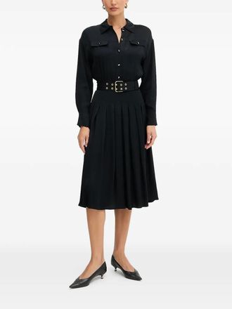 Marciano buttoned belted midi dress - Black