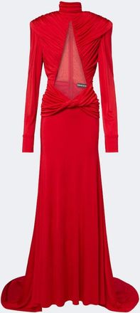DAVID KOMA Cutout ruched jersey gown