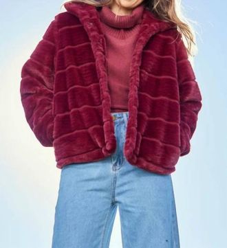 ADORE Faux Fur Jacket In Burgundy