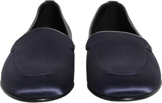 Dolce & Gabbana Mens Satin Logo Loafer Blue Leather