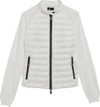 Moncler Winter Jackets, female, White, Size: L Cardigan in Misto Lana