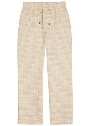 Dr&ocirc;le de Monsieur DR&Ocirc;LE DE Monsieur Pantalon Elastiqu&eacute; Straight-leg Tweed Trousers - Sand - XL
