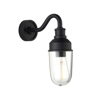 Netlighting Monza Outdoor Wall Lantern Matt Black Clear Glass