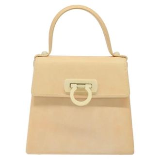 Ferragamo Tweedehands leren handtassen - Dames - Pre-owned - Beige - Maat: ONE Size Leer