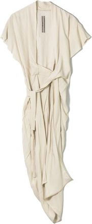 Rick Owens Midi Dresses, female, White, M, White Woven Dress