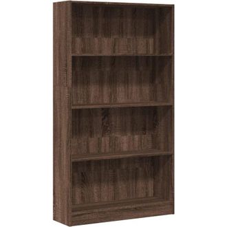 vidaXL Bookcase Brown Oak 80x24x143 cm Engineered Wood Vidaxl