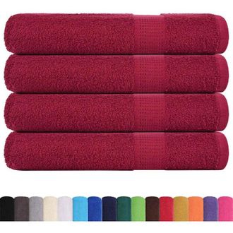 vidaXL Toallas De Sauna 4 Uds 100% Algod&oacute;n Burdeos 80x200 Cm 360 Gsm Vidaxl