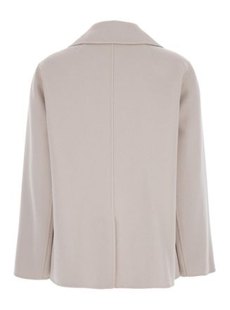 Max Mara Womens Double-Breasted Jacket Margot Beige Virgin Wool Blazers