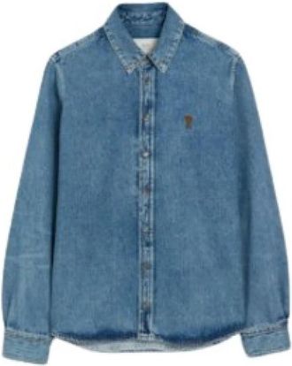 Ami Stijlvolle Overhemden voor Mannen - Heren - Spijkeroverhemden - Blauw - L - Overhemden