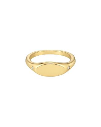 Adornia Adornia 14K Plated Marquis Cz Pinky Ring