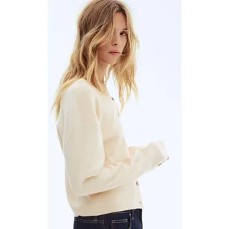 H&M Off-the-shoulder Cardigan in Light Beige at Nordstrom, Size X-Small