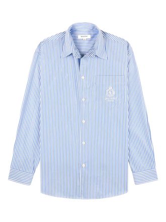 Sporty & Rich Camicia a righe con ricamo - Blu