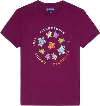 Vilebrequin Cotton T-Shirt Tortues Multicolores - Heren - T-shirts - Paars - 2XL - Katoen - Tops