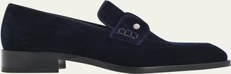 Christian Louboutin Mens Chambelimoc Night Strass Velvet Loafers