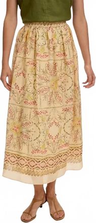 Exquise Printed Midi Skirt In Cachet