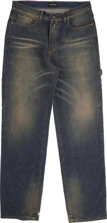 Salvatore Santoro Pu katoenen timmerman jeans - Heren - Regular Fit Jeans - Blauw - W34 - Katoen - Jeans
