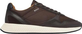 HUGO BOSS Titanium Runn Sneaker - Heren - Sneakers - Bruin - 45 EU - Leer - Schoenen
