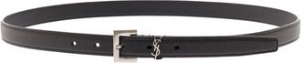 Saint Laurent Black Black Logo Belt