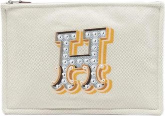 Herm&egrave;s Pre-owned Electrique Canvas Clutch - Dames - Vintage Clutch - Beige - ONE Size - Vintage