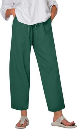 Pantalon Long Femme En Lin Et Viscose | Taille Grande 10-26, Coupe Droite, été Décontracté