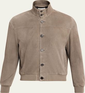 Frame Denim Mens Rib Collar Suede Jacket