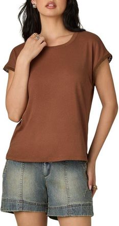 Wit & Wisdom Crochet Cap Sleeve Tee in Umber at Nordstrom, Size X-Small