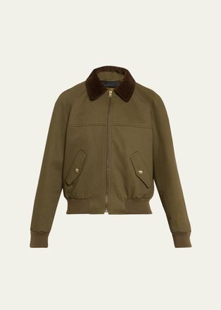 Nili Lotan Victor Contrast Collar Bomber Jacket
