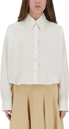 Fabiana Filippi Poplin Cropped Shirt-Donna