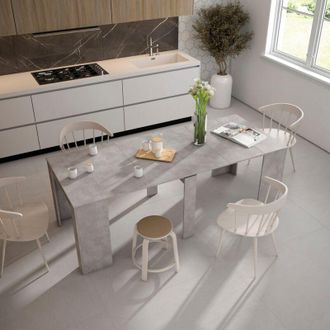 Skraut Home Consolle allungabile, Tavolo consolle allungabile, 220, Per 10 persone, Tavolo da pranzo, Stile moderno, Cemento - Skraut Home