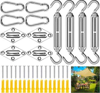 OEM Kit De Fijaci&oacute;n Para Toldo, Kit De Montaje De 44 Piezas Para Toldo, Kit De Accesorios De Acero Inoxidable 304, Kit De Fijaci&oacute;n Para Toldo De Jard&iacute;n