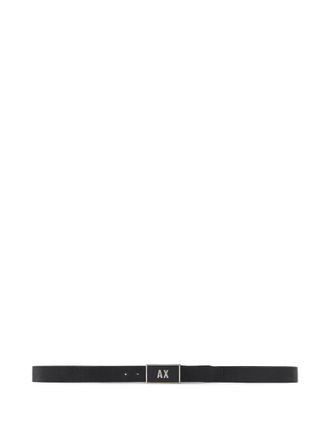 A|X Armani Exchange logo-buckle belt - men - Bovine Leather (top grain)/Polyurethane - One Size - Black