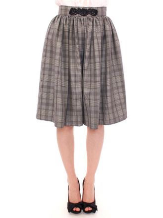 Noemí Alemán Gray Checkered Wool Shorts Womens Skirt