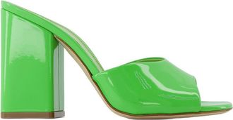 PARIS TEXAS Womens Holly Anja Mules Kiwi Leather Green Shoes