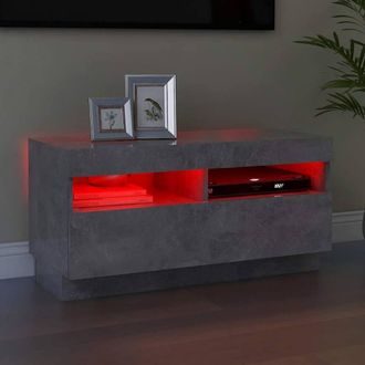 Berkfield Home TV Cabinet with LED Lights Concrete Grey 80x35x40 cm | Size: 80 x 35 x 40 cm