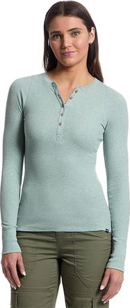 Prana Touchstone Henley Womens Clothing Saltwater Heather : LG, Cotton/Elastane/Lyocell