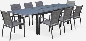 Sweeek Mesa De Jard&iacute;n Extensible De Aluminio Con 8 Sillas