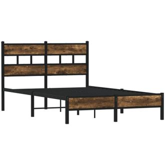 vidaXL Estructura Cama Con Cabecero Sin Colch&oacute;n Roble Sonoma 120x200cm Vidaxl