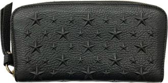 Jimmy Choo London Black Leather Long Wallet (Bi-Fold) (Pre-Owned)