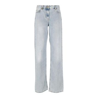 Elisabetta Franchi Straight Jeans, female, Blue, Size: W28 Denim Jeans Collection 192