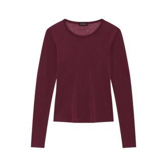 Anine Bing Truien & Vesten, Dames, Rood, S, Wol, T-shirt met lange mouwen en ronde hals