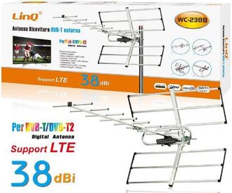Trade Shop Trade Shop - Antenna Tv Uhf Dvb-t Dvb-t2 Digitale Esterno Amplificata Ricevitore 38dbi Wc-238b