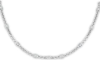 Louis Vuitton Collana a catena in oro bianco 18 carati con diamanti - Argento