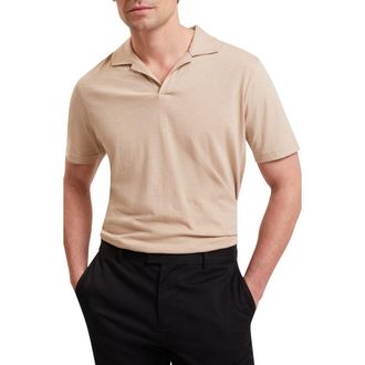 Ted Baker Anito Cotton & Linen Polo in Taupe at Nordstrom, Size 4