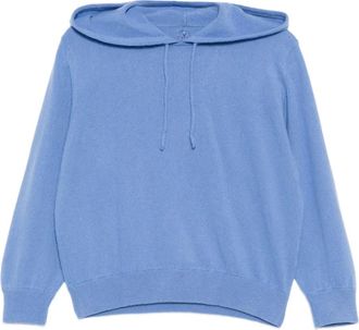Teddy Cashmere Felpa con cappuccio e logo - Blu