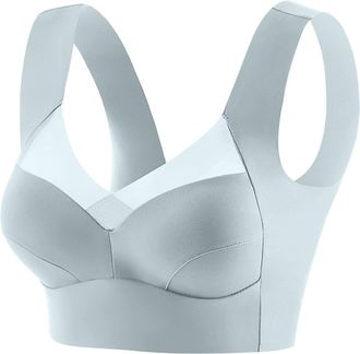 Generic Wmbra Posture Correcting Bra for Older Women UK Summer Wireless Push Up Crossover Bras Ladies Full Back Cover Plus Size Bras Breathable Everyday Comfo