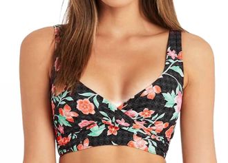 Sea Level Australia Mauritius Cross Front Bikini Top In Black