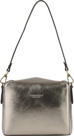 Pourchet Cassetta Metallic - Dames - Schoudertassen - Grijs - ONE Size - Leer - Tassen