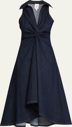 Cinq &agrave; Sept Sherri Twist-Front Denim Dress