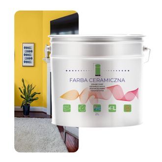 OEM Pintura Cer&aacute;mica Para Paredes, Lavable, Amarilla, 2 L, Resistente A Las Manchas